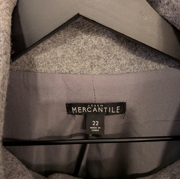 J. Crew Factory Women's Grey Wool Blend City Coat Size 22 - Picture 4 of 7